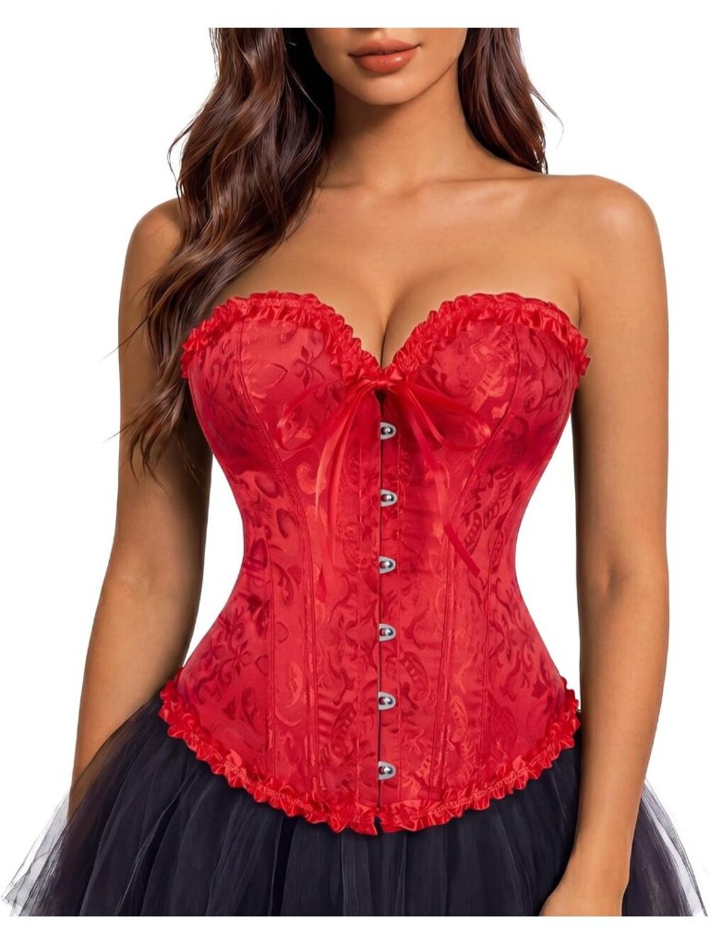 Women's Red Vintage Shapewear Bustier Renaissance Halloween Costume Corset Top